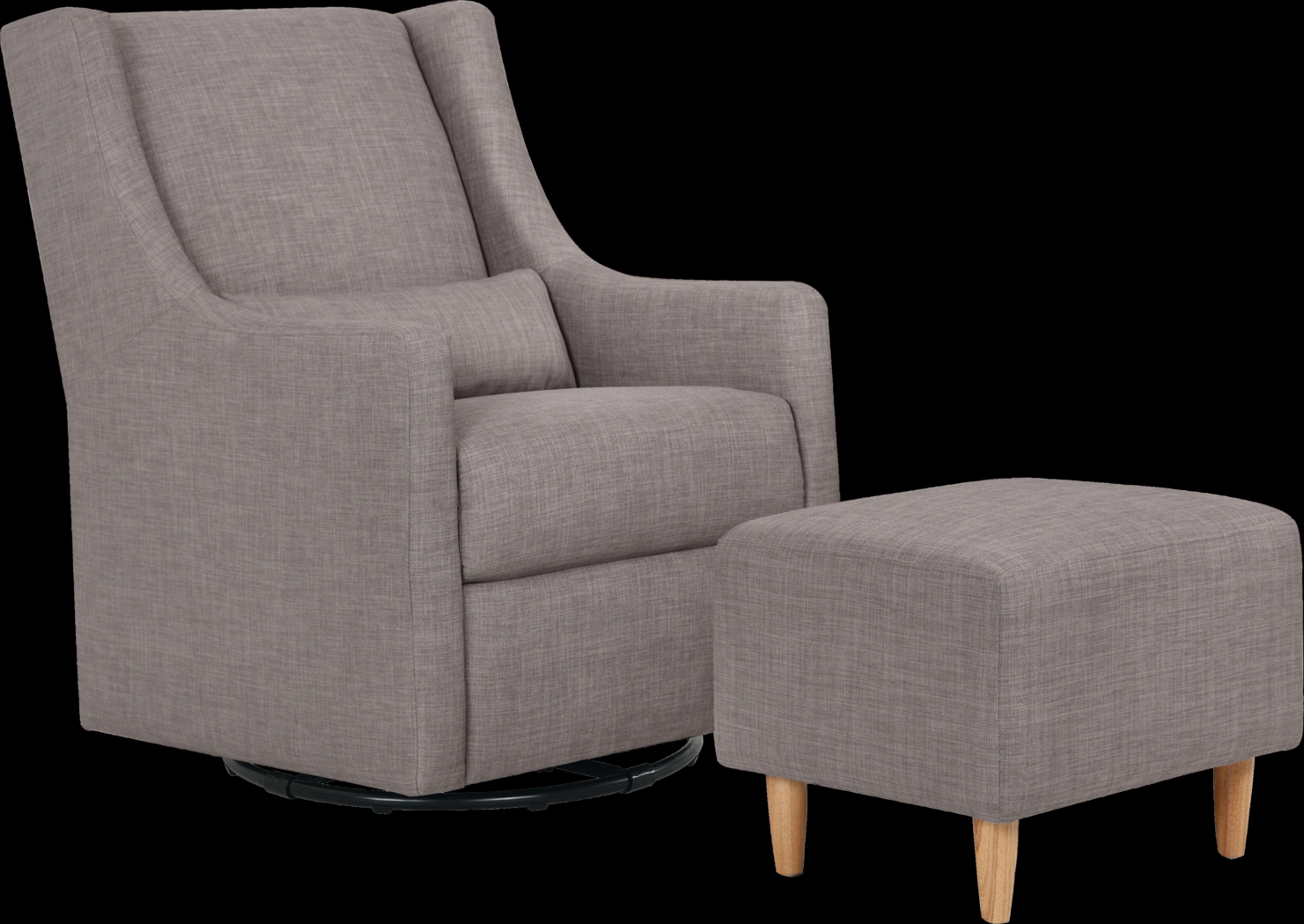 Nursery Sotto Serenade Gray Swivel Glider and Ottoman - Thumbnail - Image 1