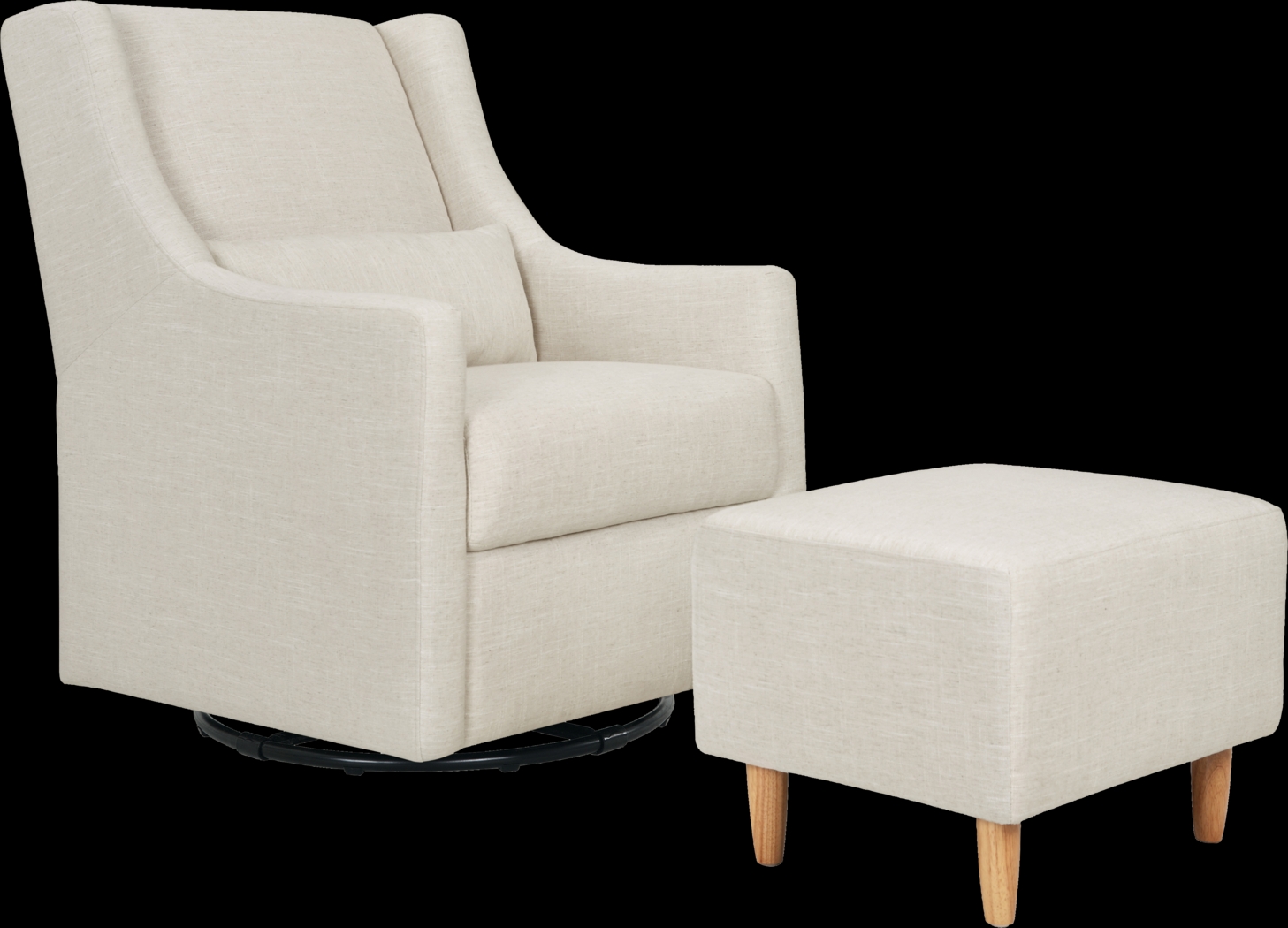 Nursery Sotto Serenade White Swivel Glider and Ottoman - Thumbnail - Image 1