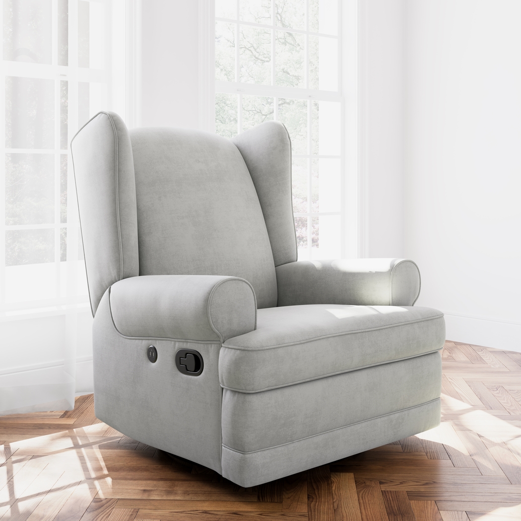 Nursery Taylan Gray Swivel Glider Recliner - Thumbnail - Image 2