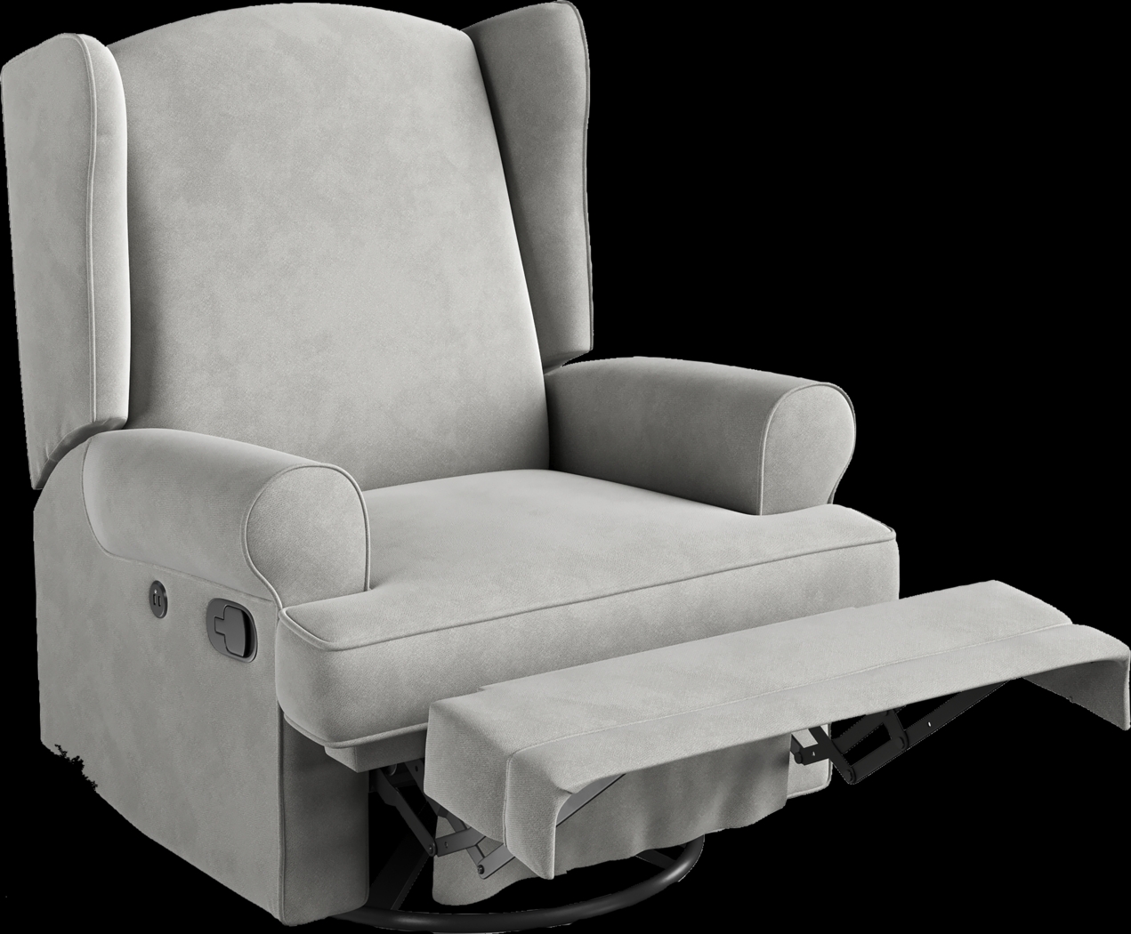 Nursery Taylan Gray Swivel Glider Recliner - Thumbnail - Image 4