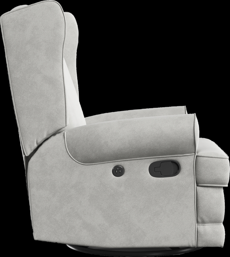 Nursery Taylan Gray Swivel Glider Recliner - Thumbnail - Image 7
