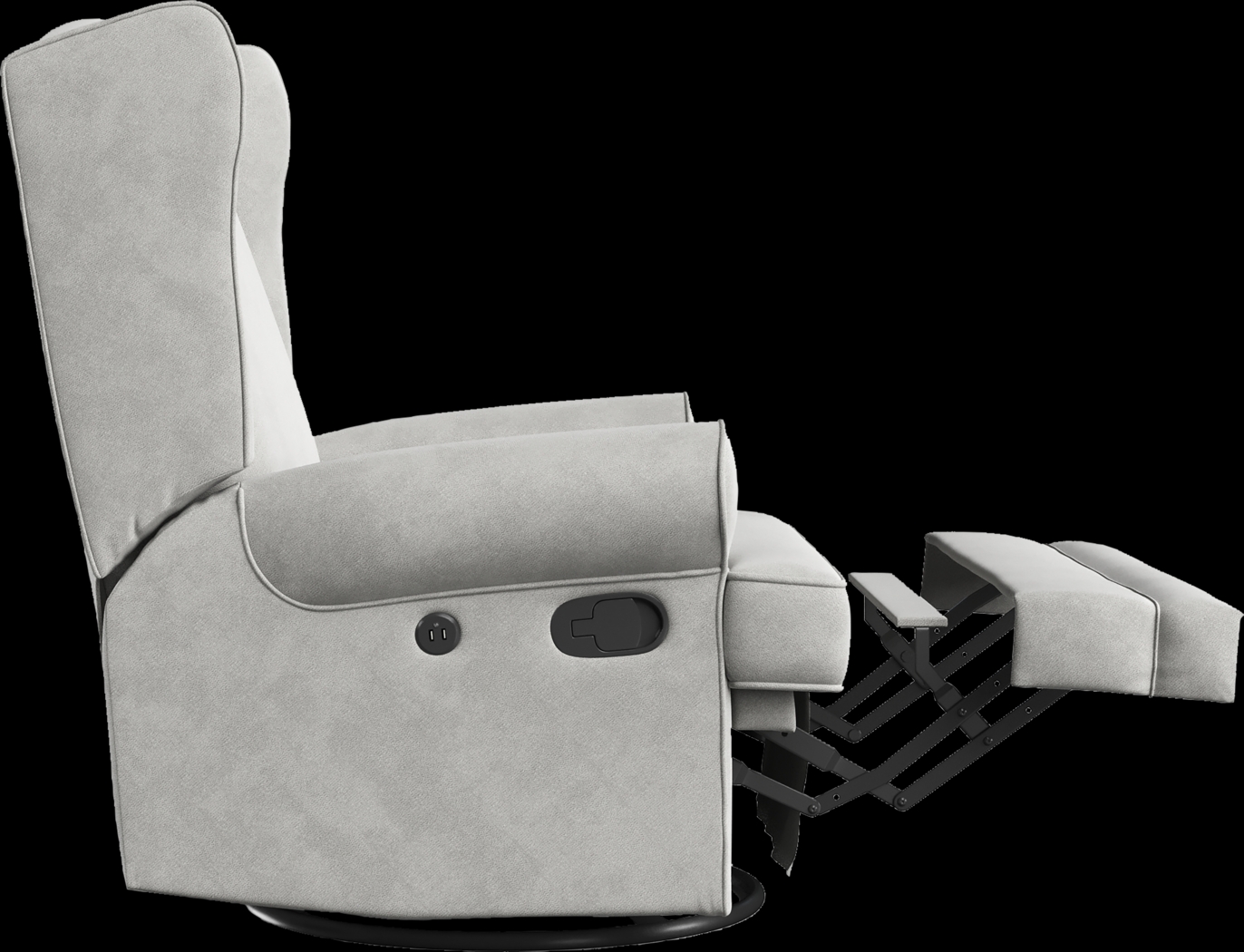 Nursery Taylan Gray Swivel Glider Recliner - Thumbnail - Image 9