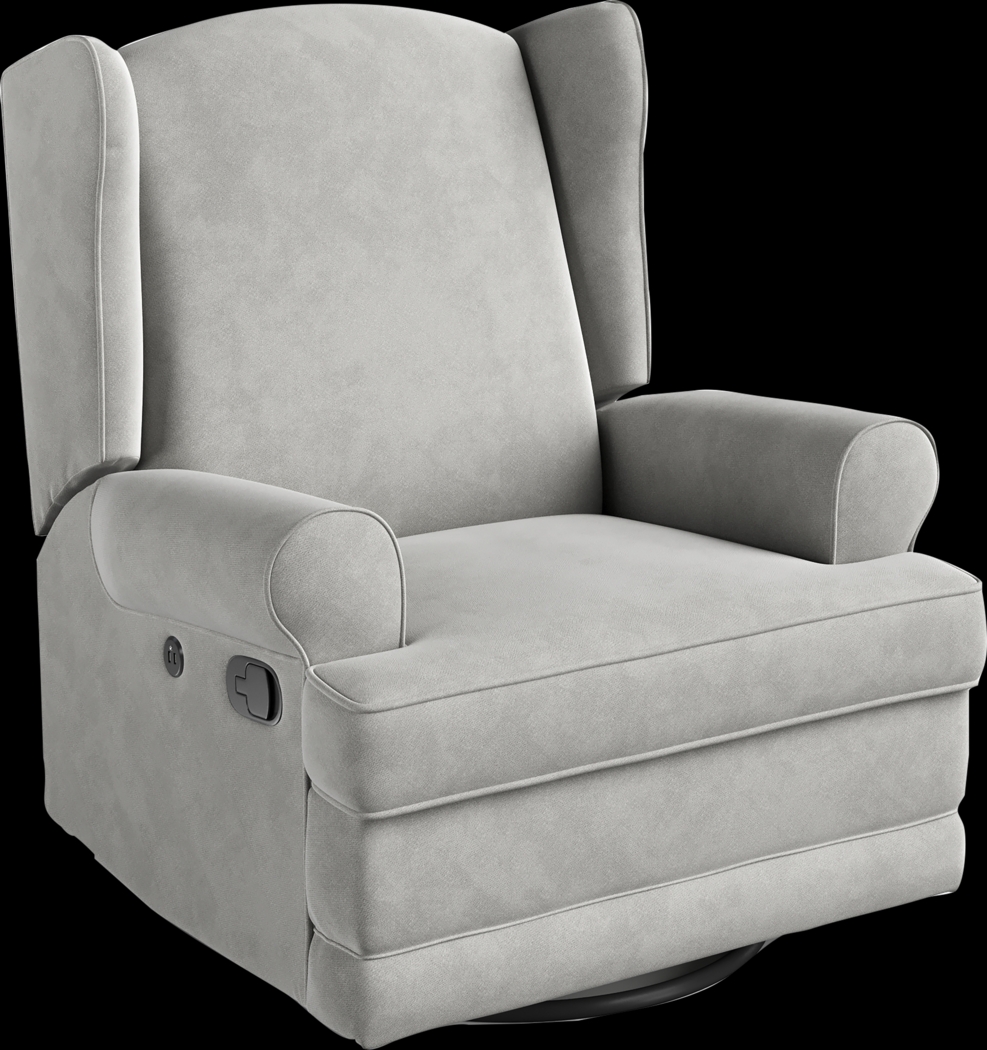 Nursery Taylan Gray Swivel Glider Recliner - Thumbnail - Image 1