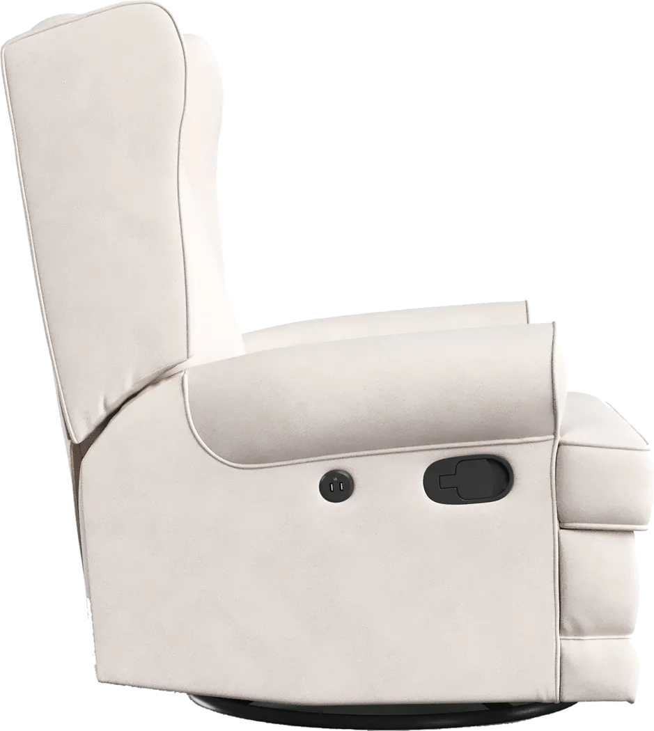 Nursery Taylan Ivory Swivel Glider Recliner - Thumbnail - Image 9