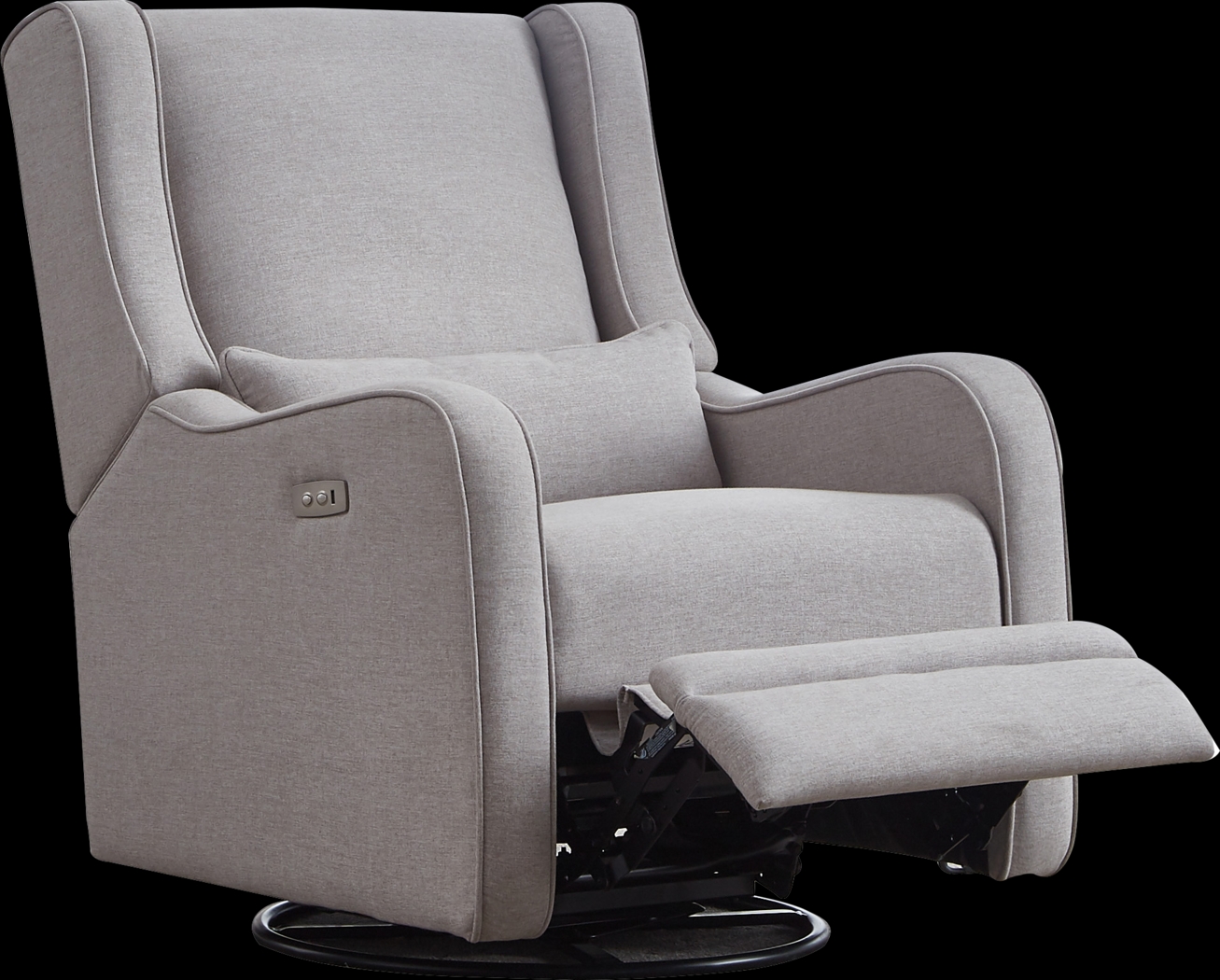 Nursery Tiernan Pewter Power Swivel Glider Recliner - Thumbnail - Image 2