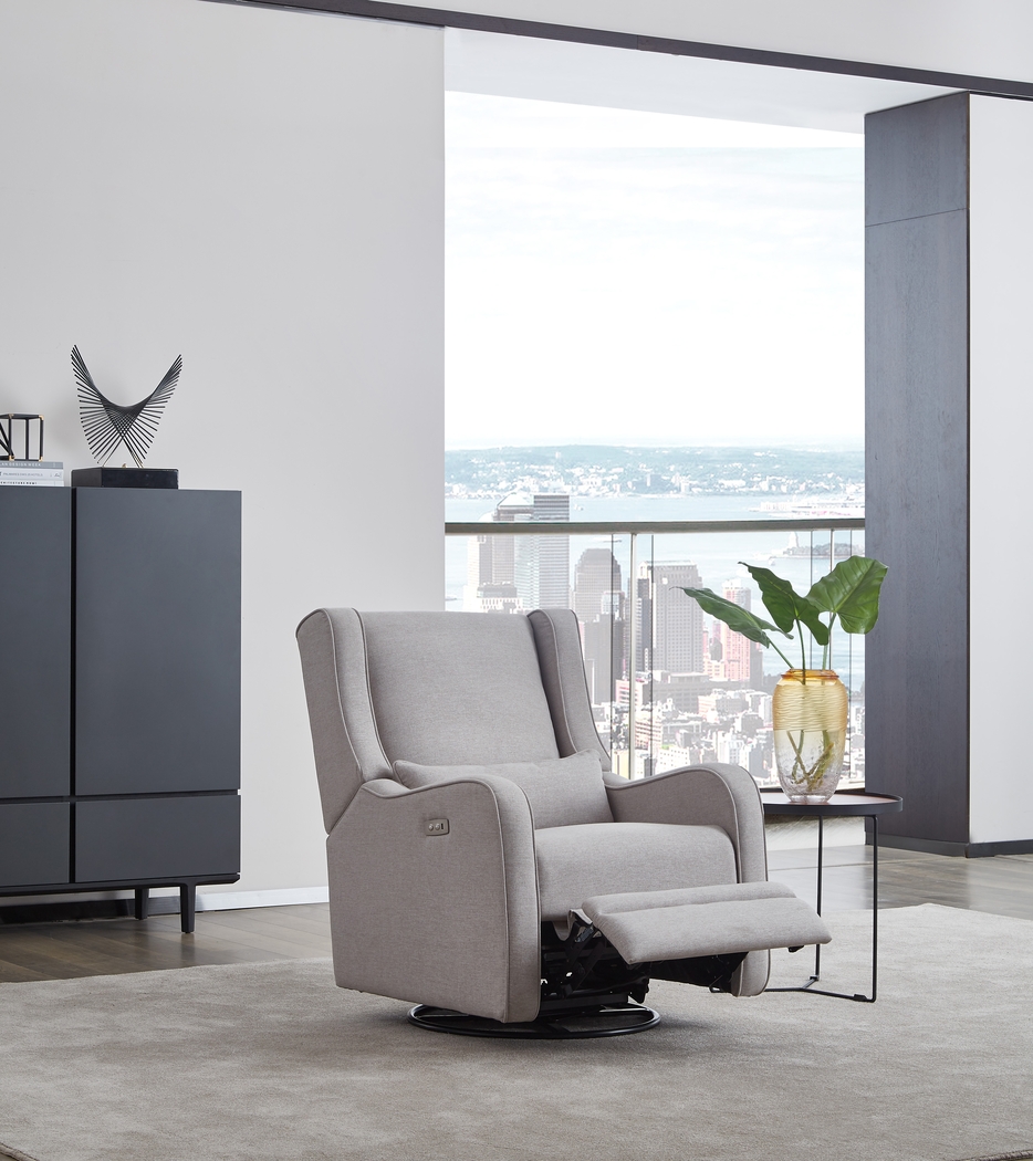 Nursery Tiernan Pewter Power Swivel Glider Recliner - Thumbnail - Image 6