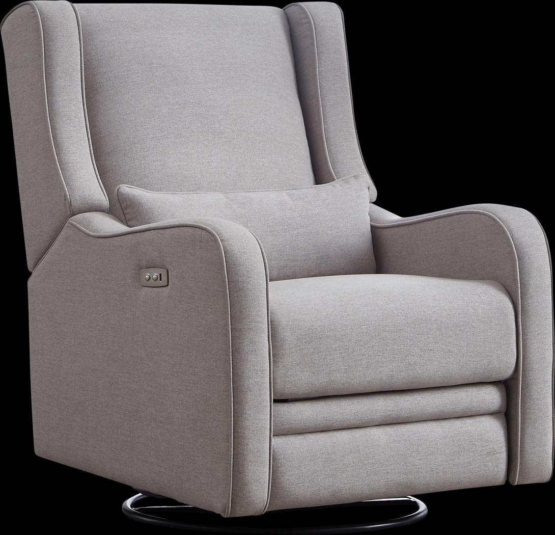 Nursery Tiernan Pewter Power Swivel Glider Recliner - Thumbnail - Image 1