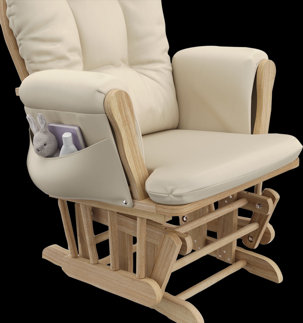 Nursery Vaibia Beige/Natural Glider & Ottoman - Thumbnail - Image 3