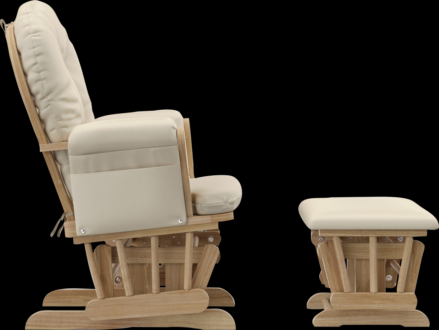 Nursery Vaibia Beige/Natural Glider & Ottoman - Thumbnail - Image 6