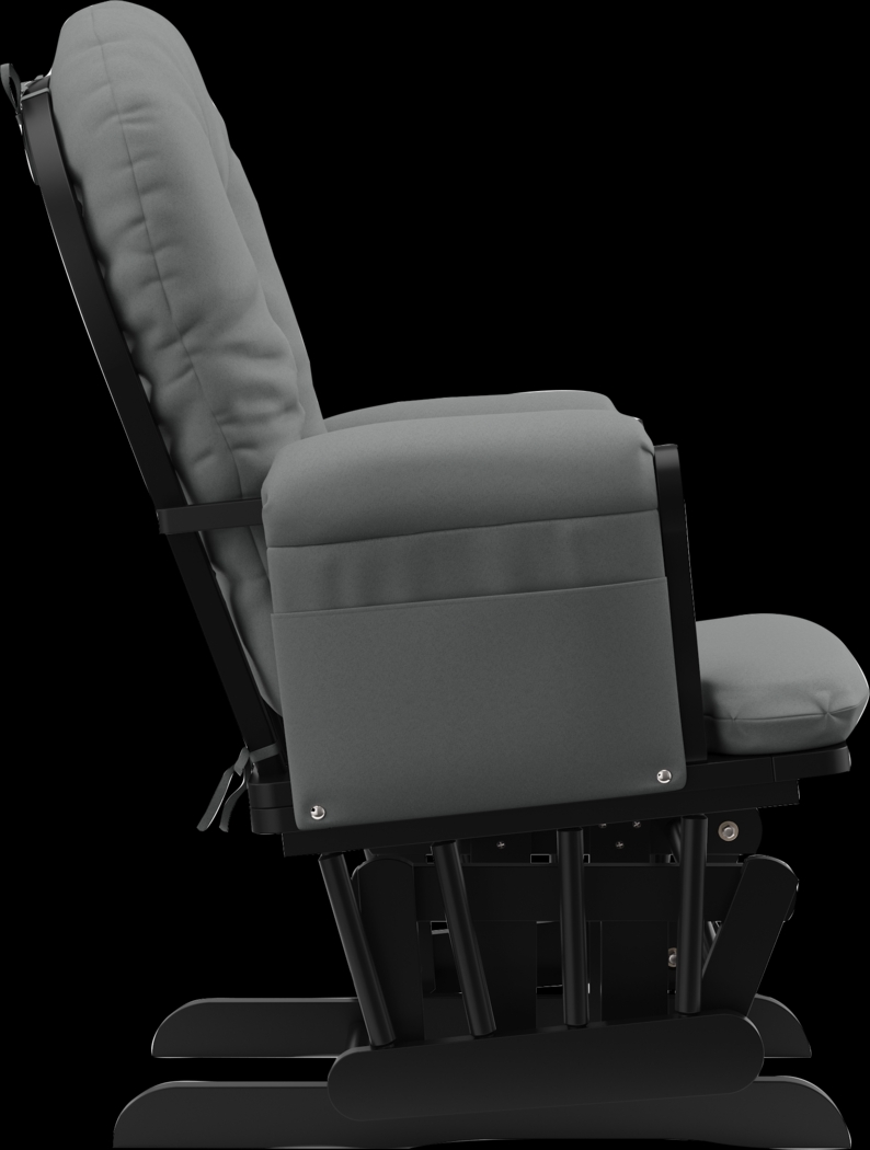 Nursery Vaibia Gray/Black Glider & Ottoman - Thumbnail - Image 4