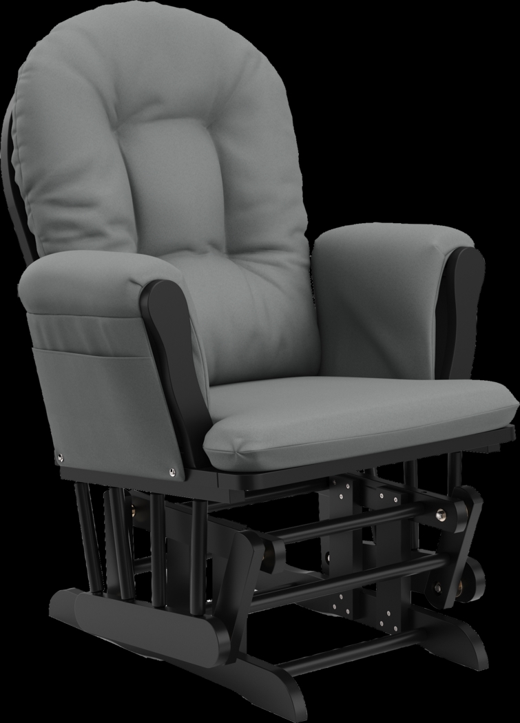 Nursery Vaibia Gray/Black Glider & Ottoman - Thumbnail - Image 5