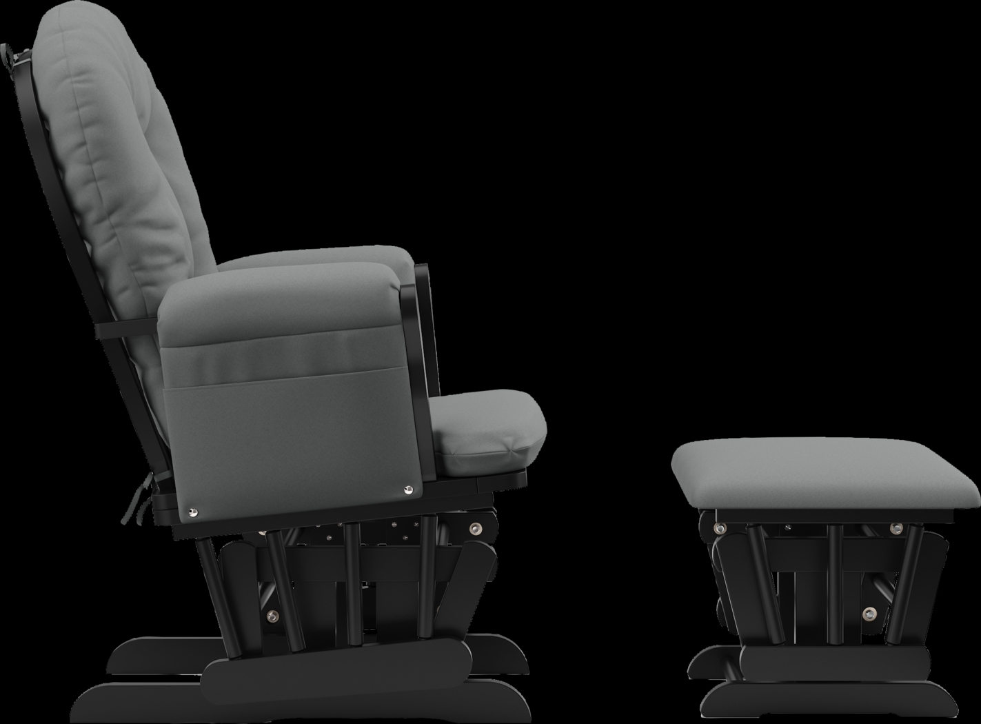 Nursery Vaibia Gray/Black Glider & Ottoman - Thumbnail - Image 8