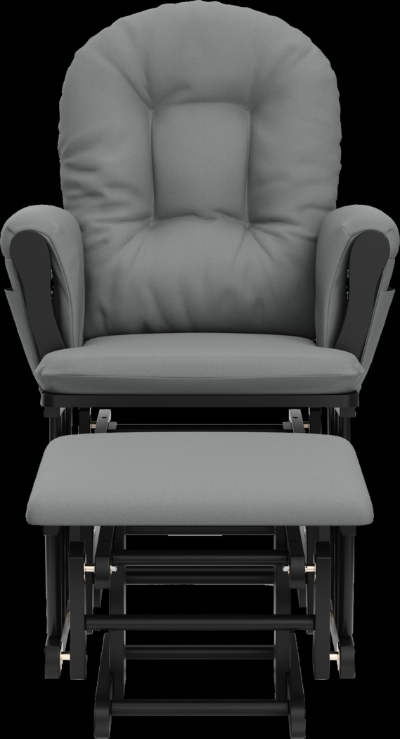 Nursery Vaibia Gray/Black Glider & Ottoman - Thumbnail - Image 9