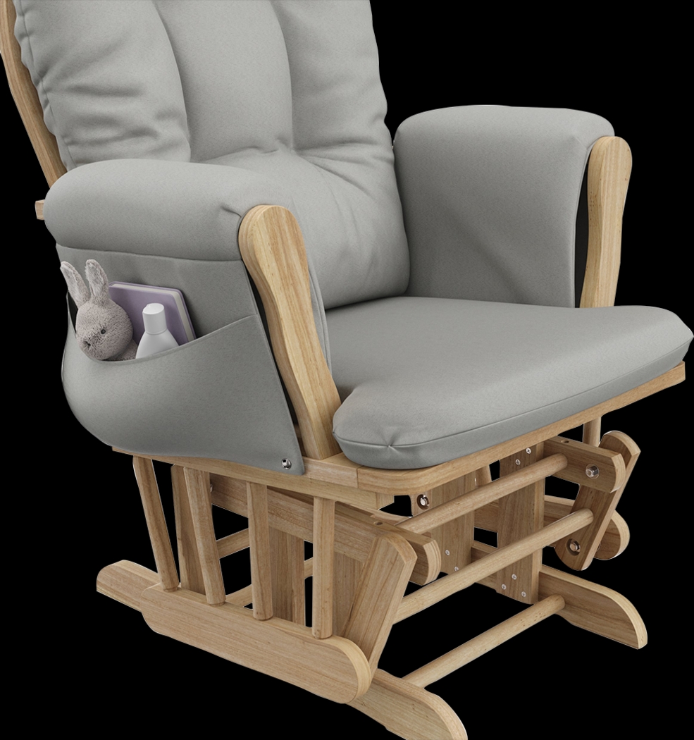 Nursery Vaibia Gray/Natural Glider & Ottoman - Thumbnail - Image 3