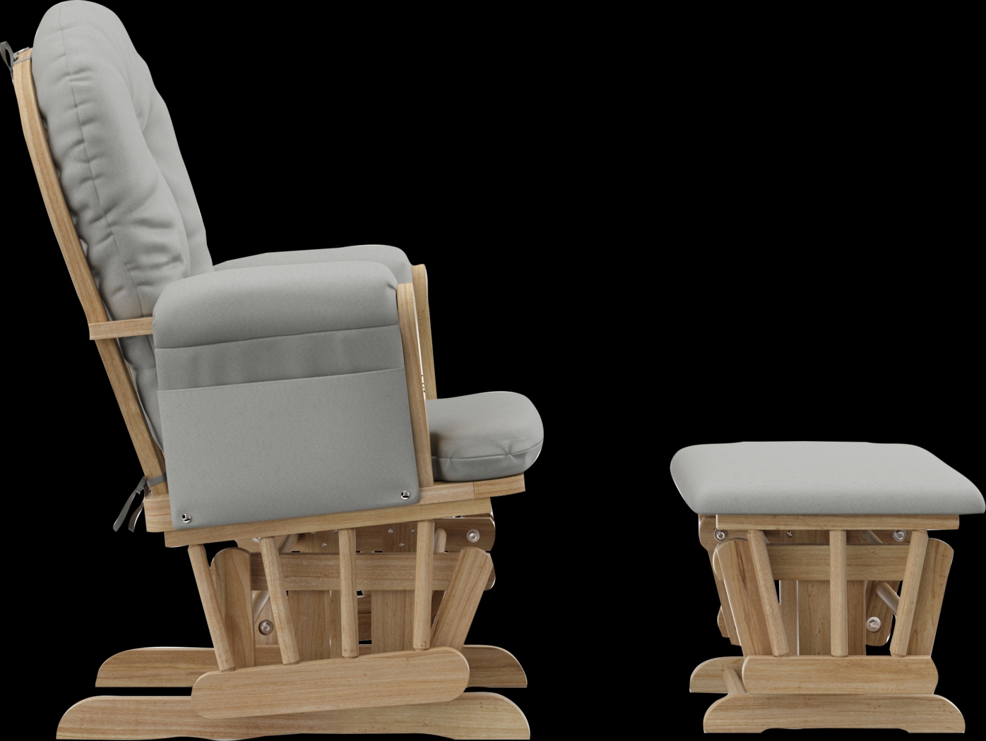 Nursery Vaibia Gray/Natural Glider & Ottoman - Thumbnail - Image 4