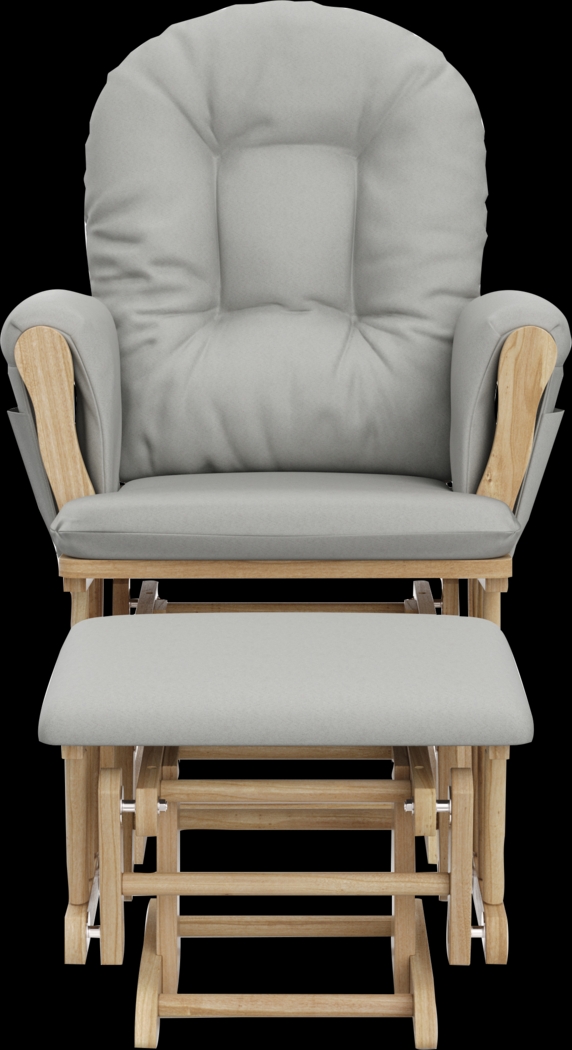 Nursery Vaibia Gray/Natural Glider & Ottoman - Thumbnail - Image 6