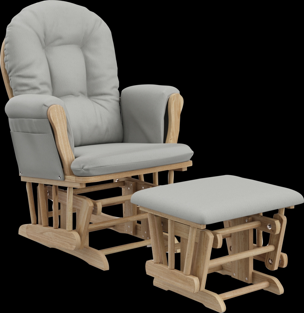 Nursery Vaibia Gray/Natural Glider & Ottoman - Thumbnail - Image 1