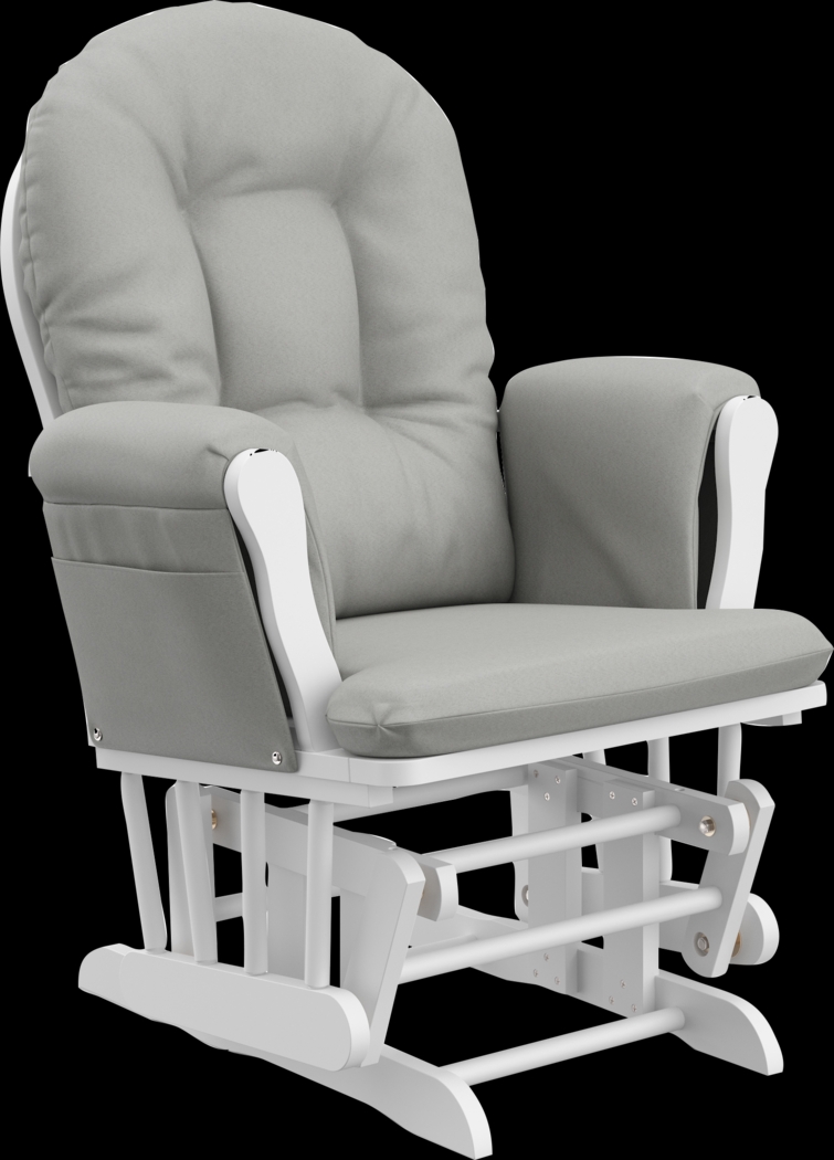 Nursery Vaibia Gray/White Glider & Ottoman - Thumbnail - Image 2