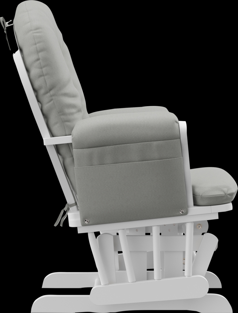 Nursery Vaibia Gray/White Glider & Ottoman - Thumbnail - Image 5