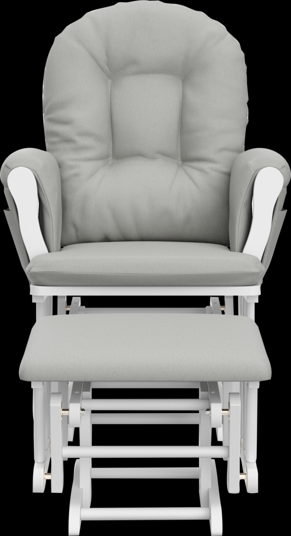 Nursery Vaibia Gray/White Glider & Ottoman - Thumbnail - Image 6