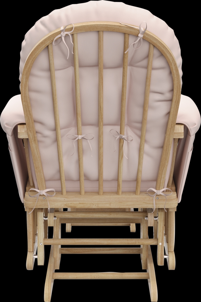 Nursery Vaibia Pink/Natural Glider & Ottoman - Thumbnail - Image 3
