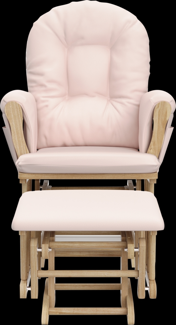 Nursery Vaibia Pink/Natural Glider & Ottoman - Thumbnail - Image 4