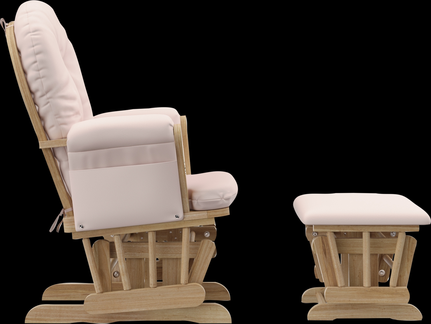 Nursery Vaibia Pink/Natural Glider & Ottoman - Thumbnail - Image 5