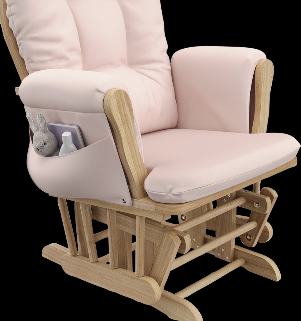 Nursery Vaibia Pink/Natural Glider & Ottoman - Thumbnail - Image 6