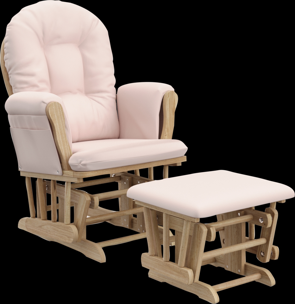 Nursery Vaibia Pink/Natural Glider & Ottoman - Thumbnail - Image 1
