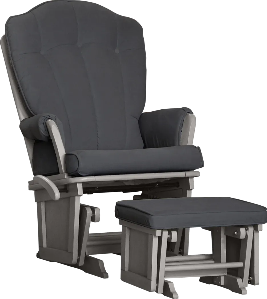 Nursery Vanya Dark Gray Glider and Ottoman - Thumbnail - Image 1