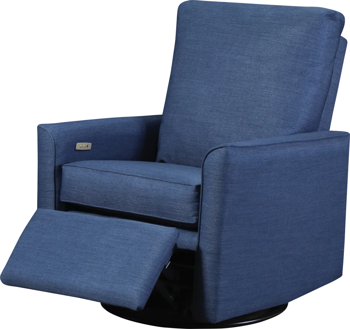 Nursery Winddon Blue Power Swivel Recliner - Thumbnail - Image 2
