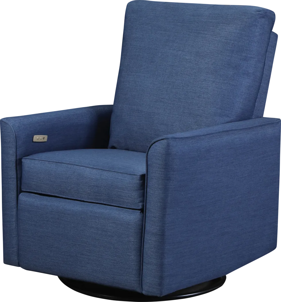 Nursery Winddon Blue Power Swivel Recliner - Thumbnail - Image 1