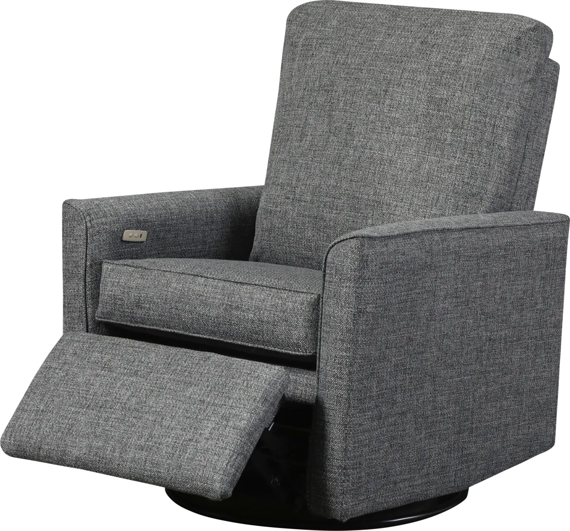 Nursery Winddon Dark Gray Power Swivel Recliner - Thumbnail - Image 2