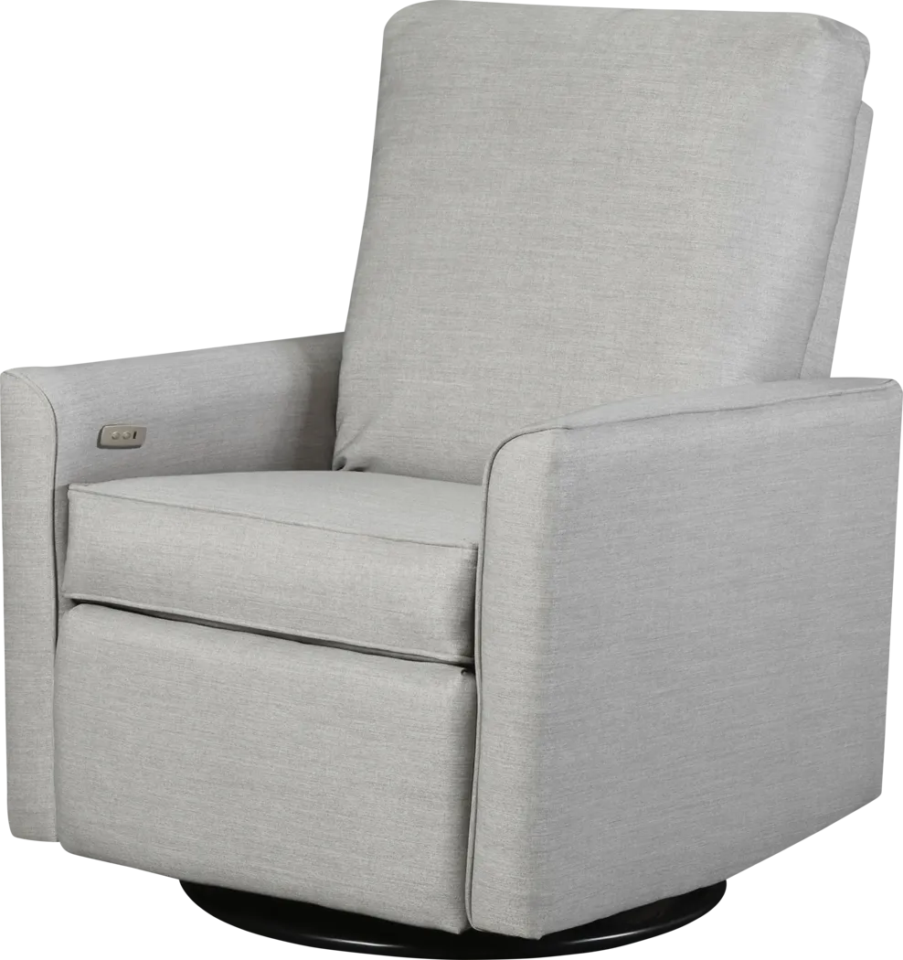 Nursery Winddon Gray Power Swivel Recliner - Thumbnail - Image 1
