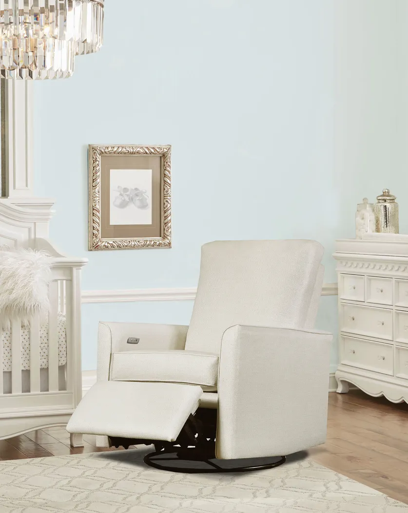 Nursery Winddon Light Gray Power Swivel Recliner - Thumbnail - Image 2