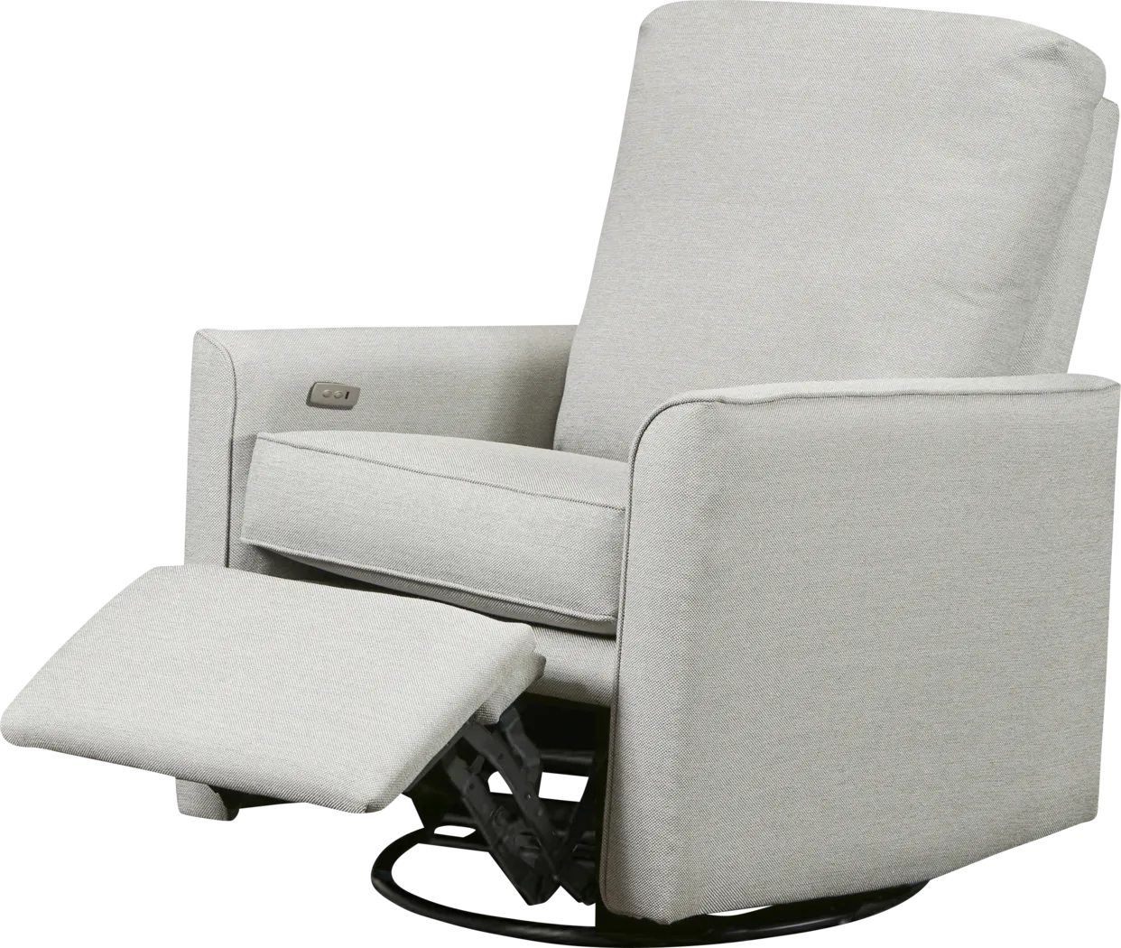 Nursery Winddon Light Gray Power Swivel Recliner - Thumbnail - Image 3