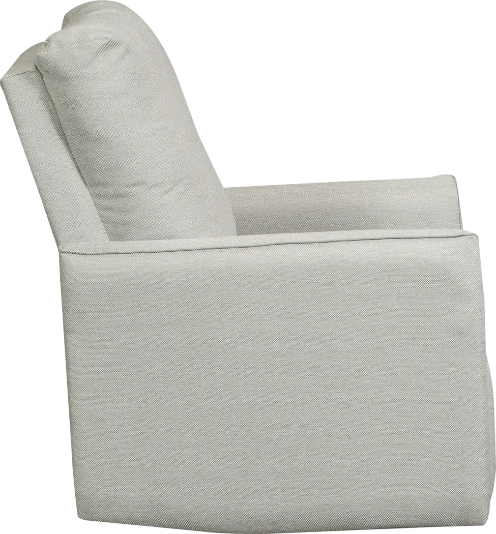Nursery Winddon Light Gray Power Swivel Recliner - Thumbnail - Image 4