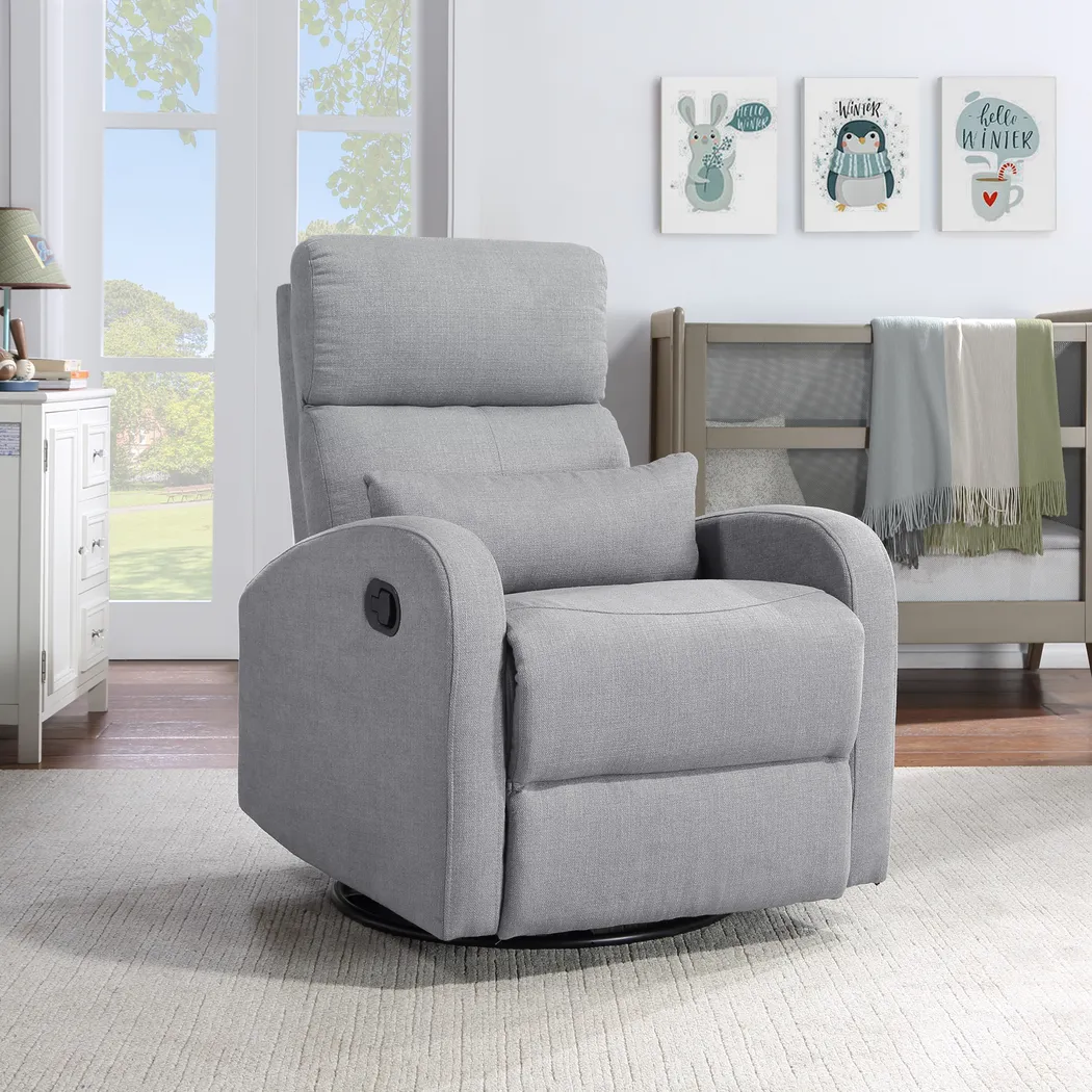 Nursery Winora Gray Swivel Glider Recliner - Thumbnail - Image 7