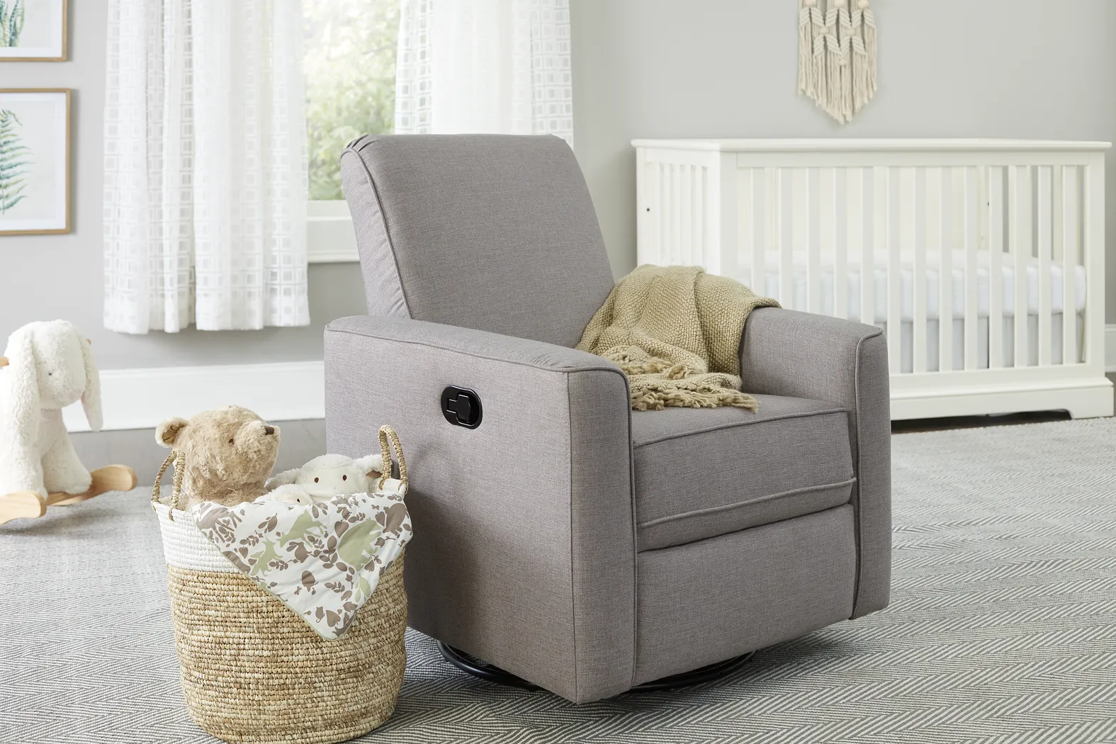 Nursery Wrenlow Beige Swivel Glider Recliner - Thumbnail - Image 2
