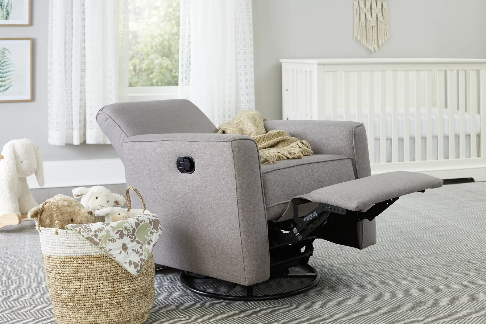 Nursery Wrenlow Beige Swivel Glider Recliner - Thumbnail - Image 3