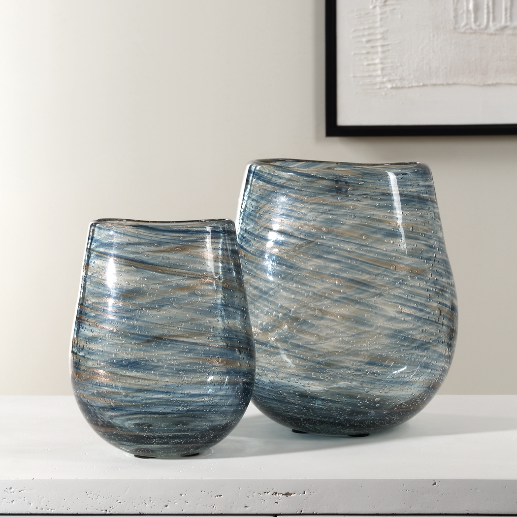 Nux Blue Vases, Set of 2 - Thumbnail - Image 2