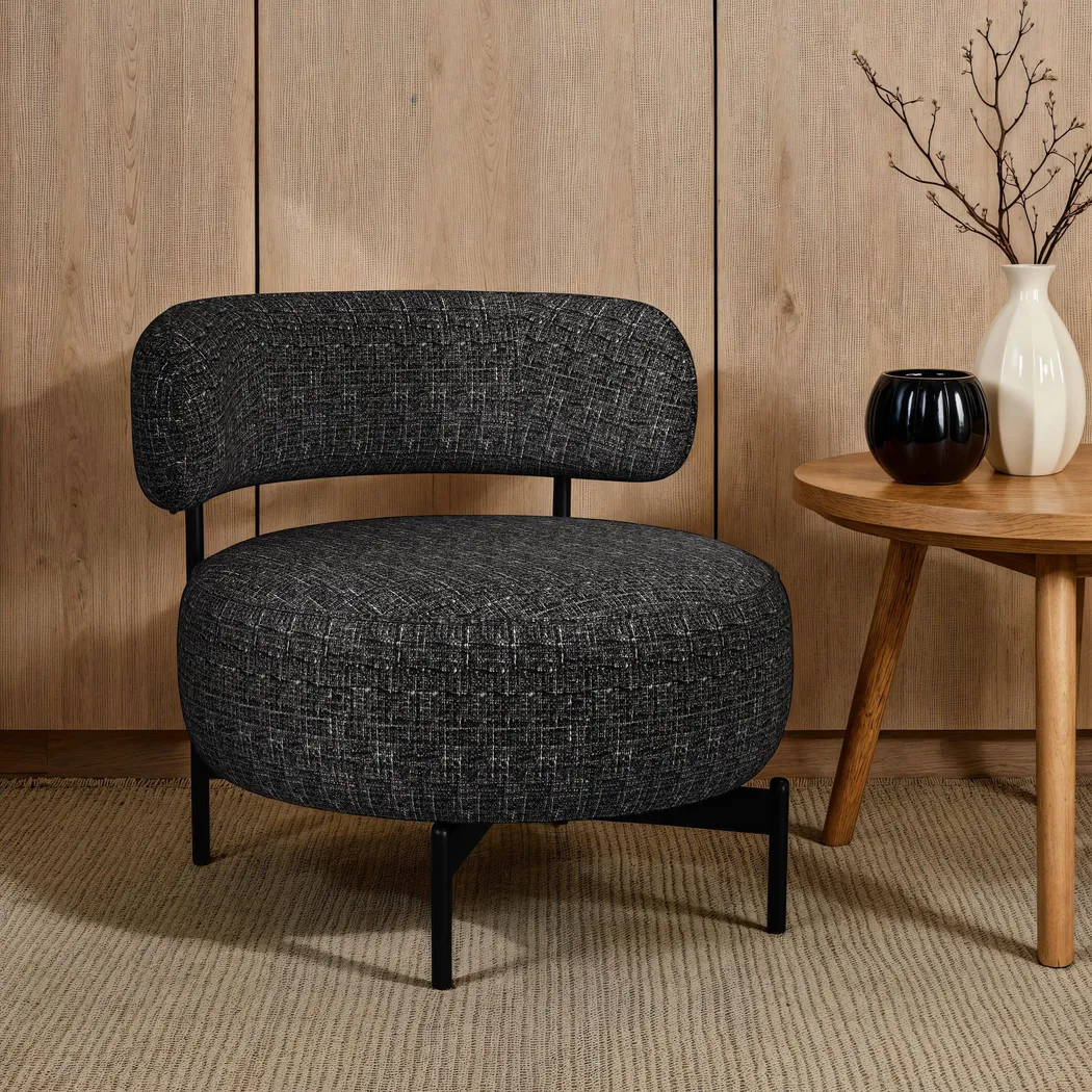 Nvart Black Swivel Accent Chair - Thumbnail - Image 2