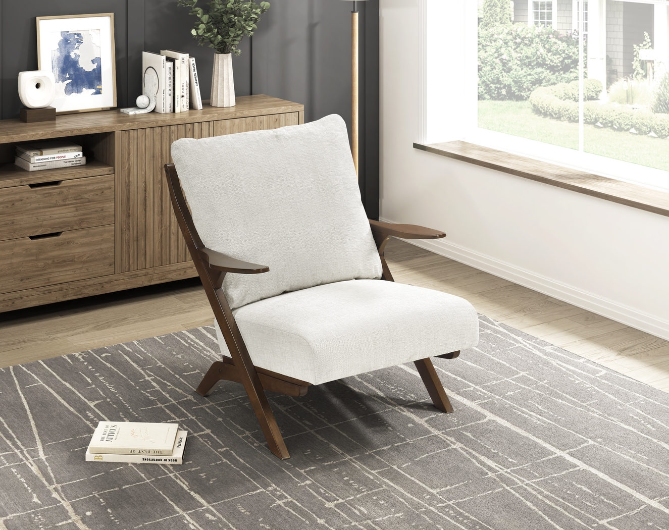 Nycio Beige Accent Chair - Thumbnail - Image 2