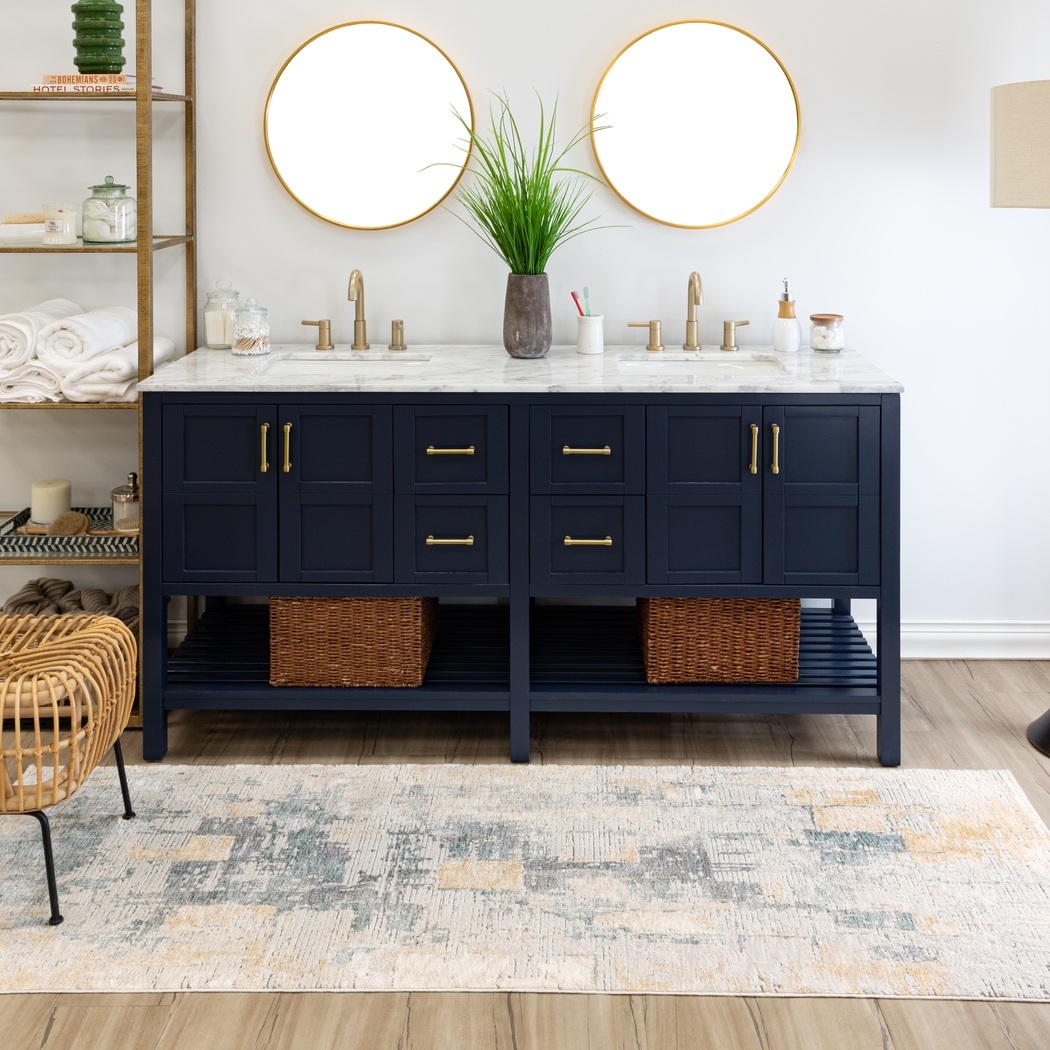 Nydaine Blue 2'6 x 7'6 Runner Rug - Thumbnail - Image 3