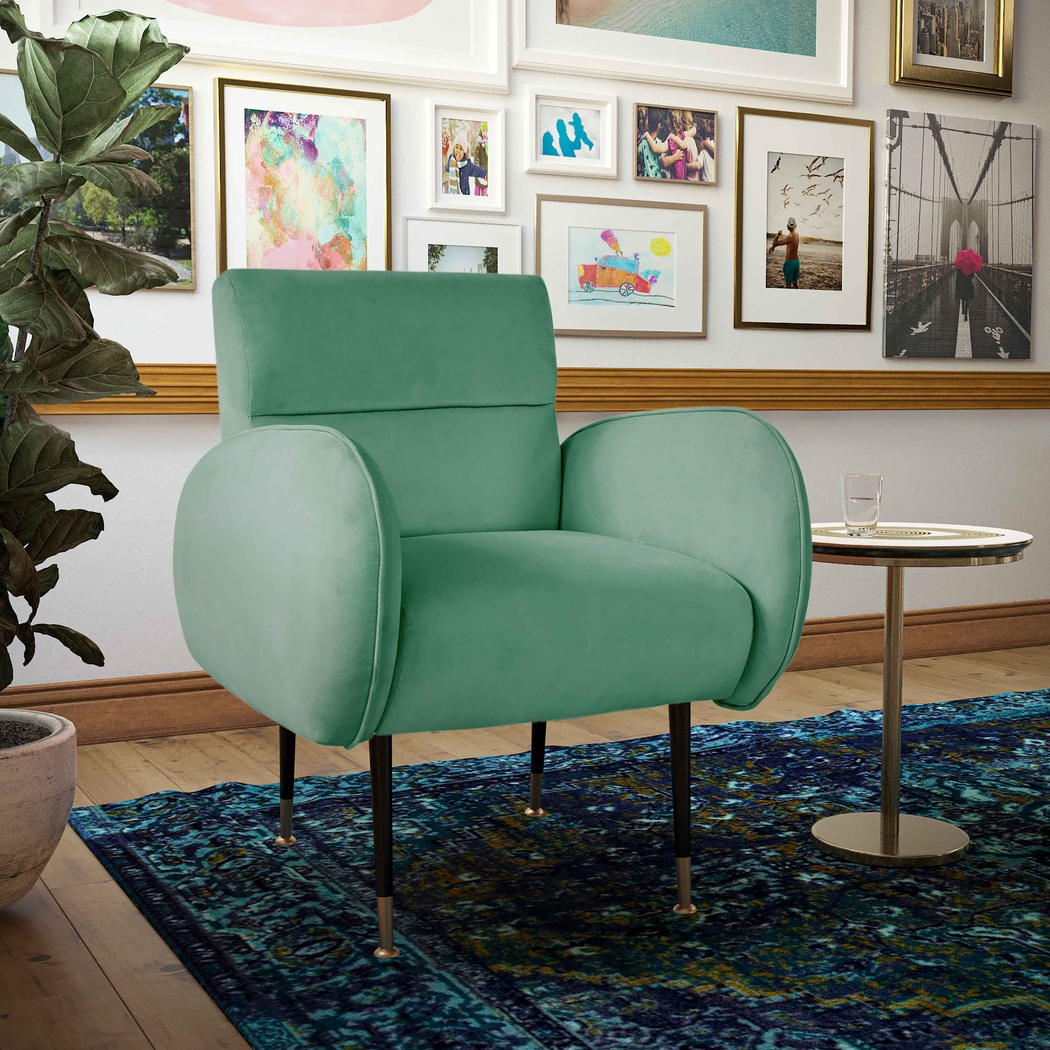 Nyelee Mint Accent Chair - Thumbnail - Image 5