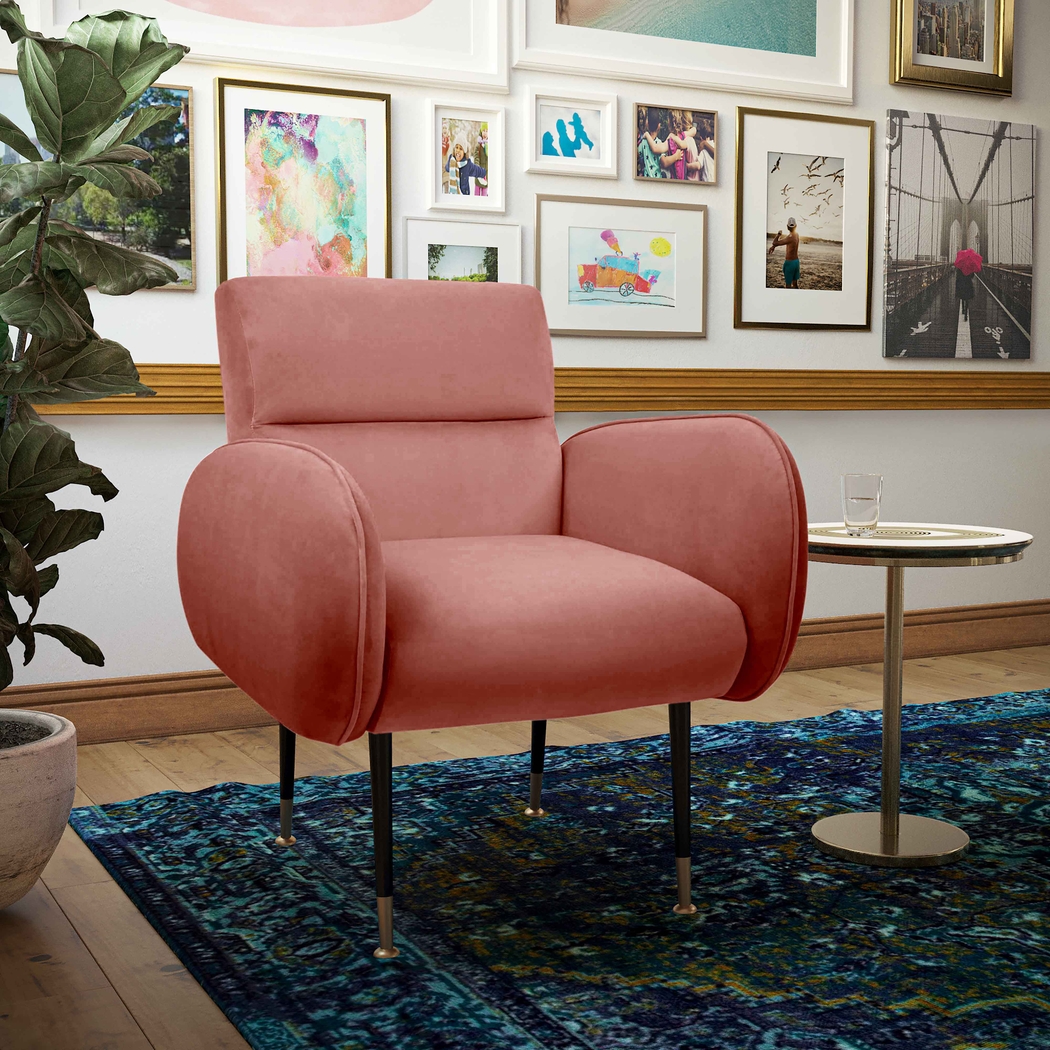Nyelee Salmon Accent Chair - Thumbnail - Image 2
