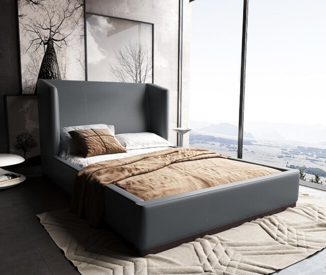 Nyland Gray Queen Bed - Thumbnail - Image 2