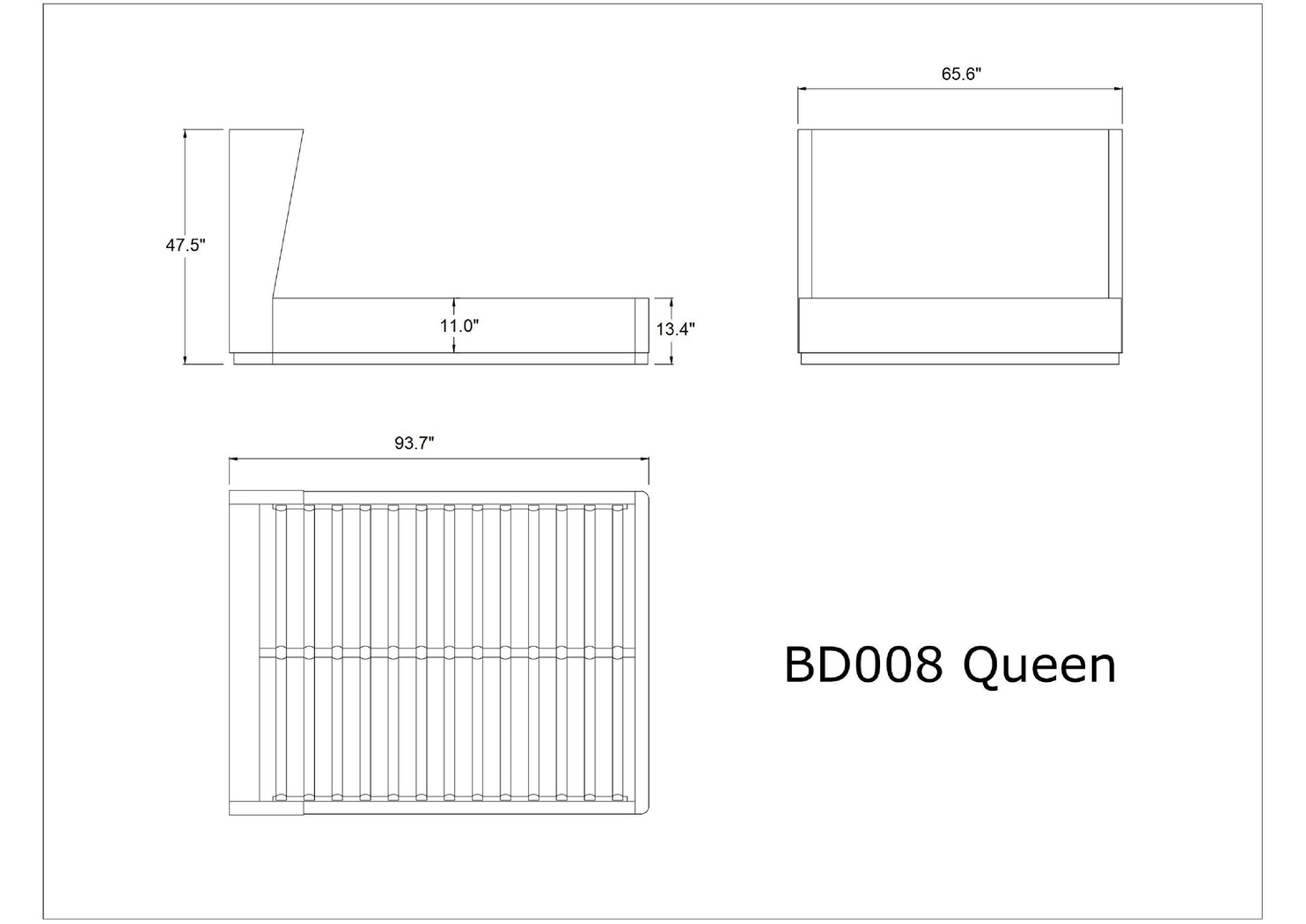 Nyland Gray Queen Bed - Thumbnail - Image 3