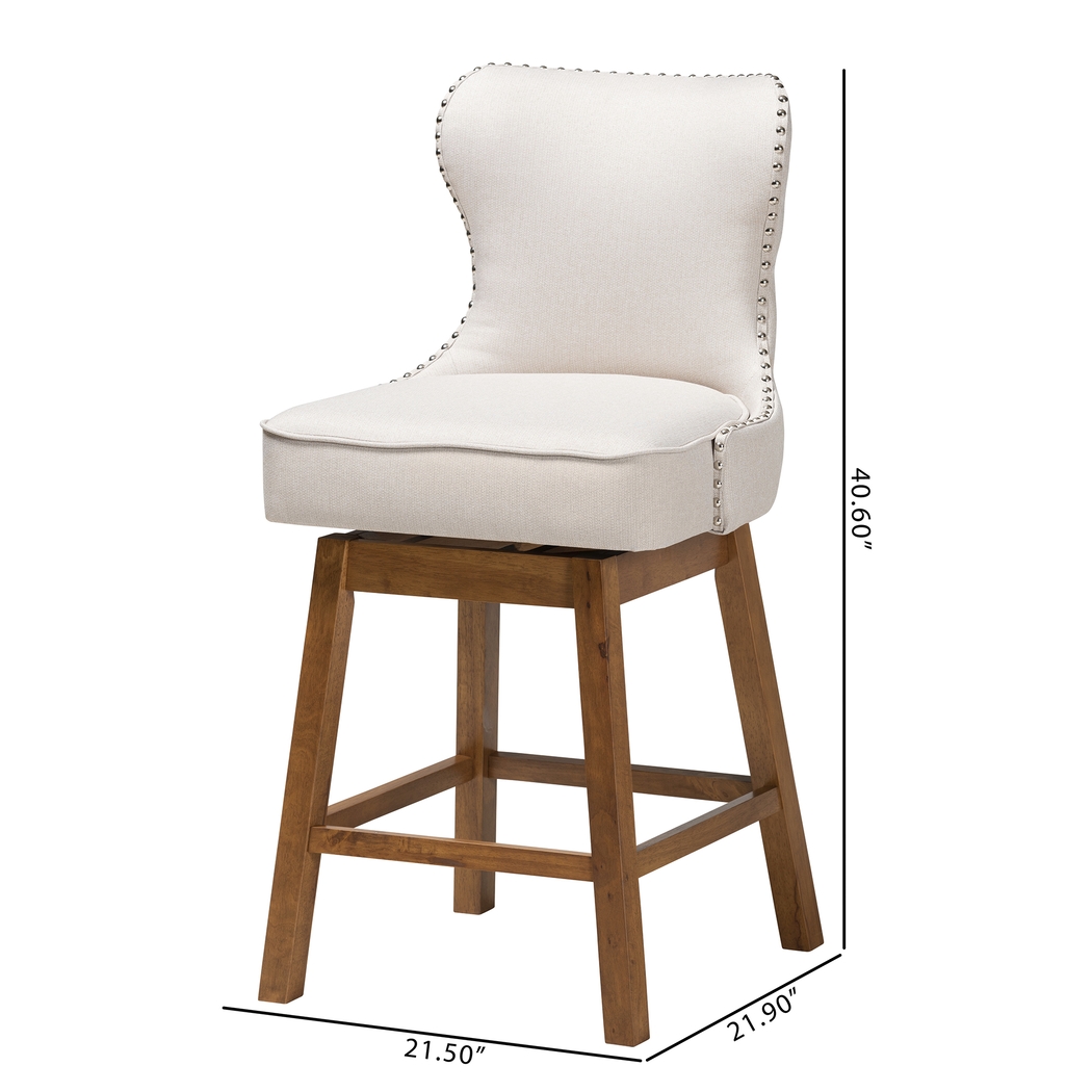 Nylic Beige Swivel Counter Stool, Set of 2 - Thumbnail - Image 10