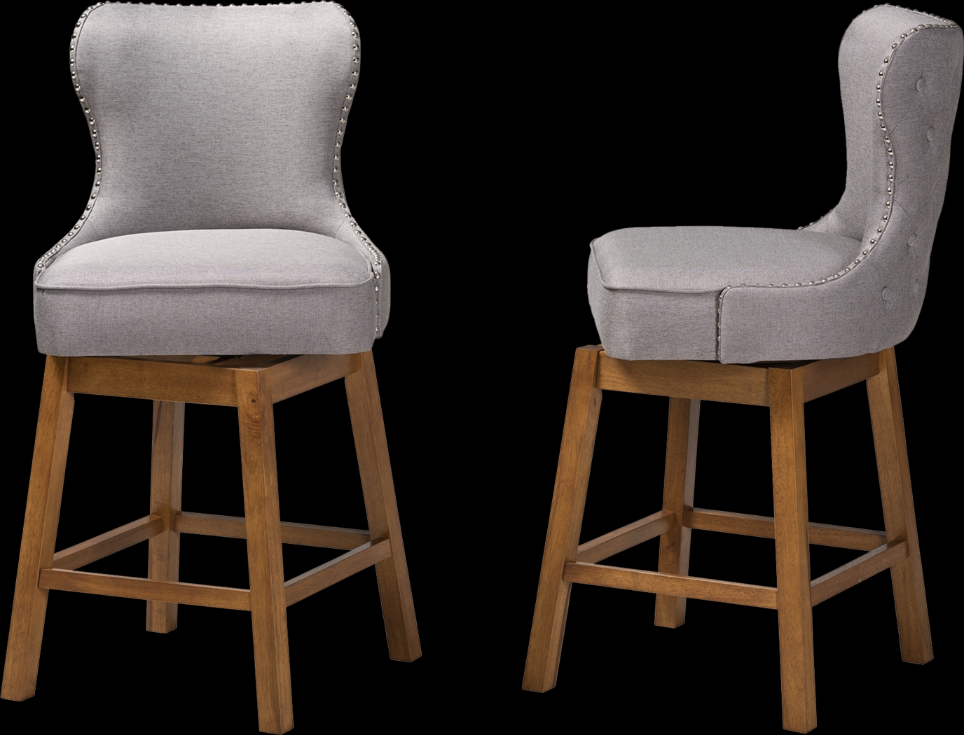 Nylic Gray Swivel Counter Stool, Set of 2 - Thumbnail - Image 5